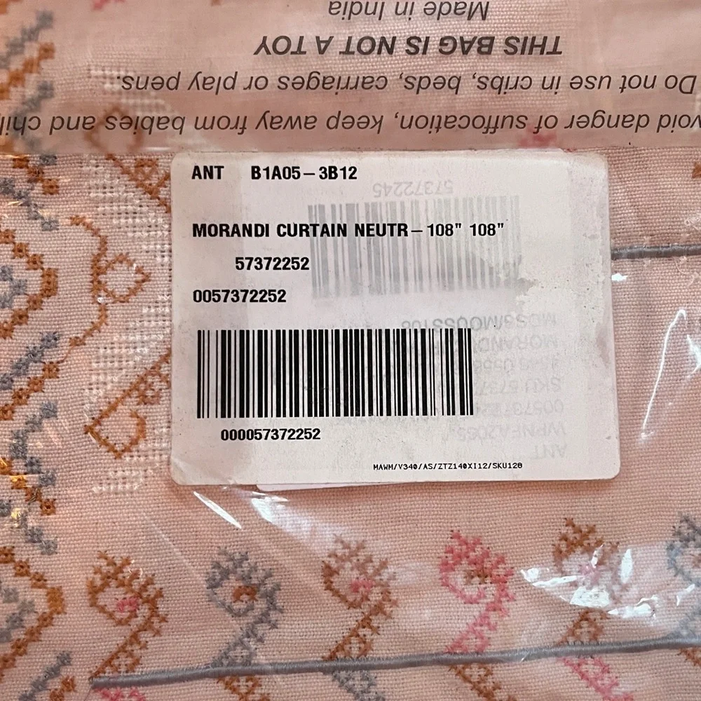 Anthropologie Embroidered Natani Curtains Set of 50 x 108 NIP